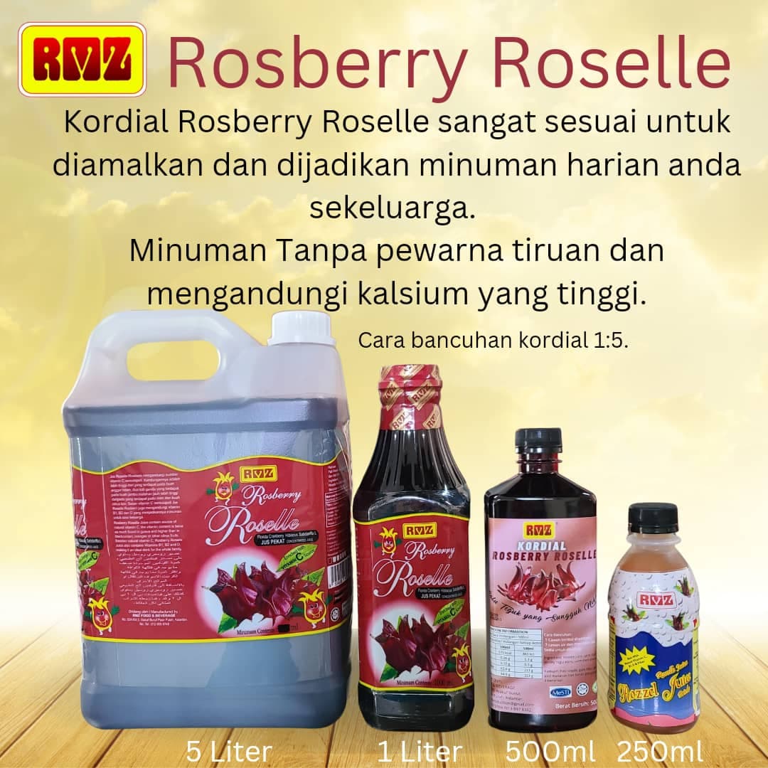 ‼️HOT ITEM‼️ READY STOCK‼️‼️ RMZ F&B Kordial/Cordial Rosberry Roselle 1Liter ‼️ORIGINAL HQ‼️