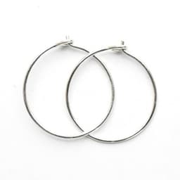 SILVER HOOP EARRINGS - Thumbnail 1
