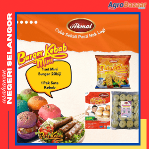 Promo - Roti Plain Set Mini Burger Lada Hitam & Sate Kebab Daging Ori