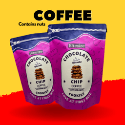 COFFEE FLAVOUR: PREMIUM QUALITY CHOCOLATE CHIP COOKIES: BITESIZE: 150G ZIPLOCK POUCH: BY NONREKA - Thumbnail 2