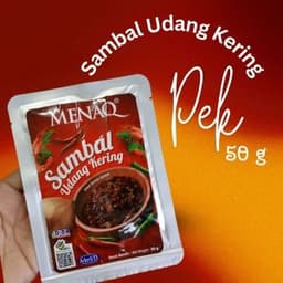 MENAQ Sambal Udang Kering Pek Travel 50 g - Thumbnail 1