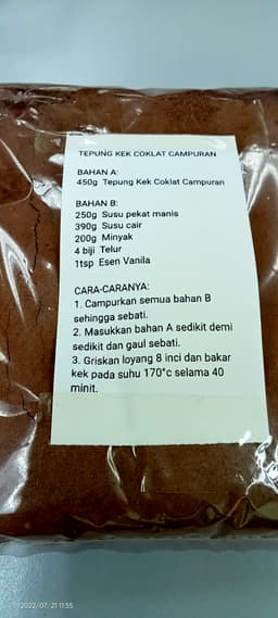 Tepung Kek Coklat Campuran - Thumbnail 2