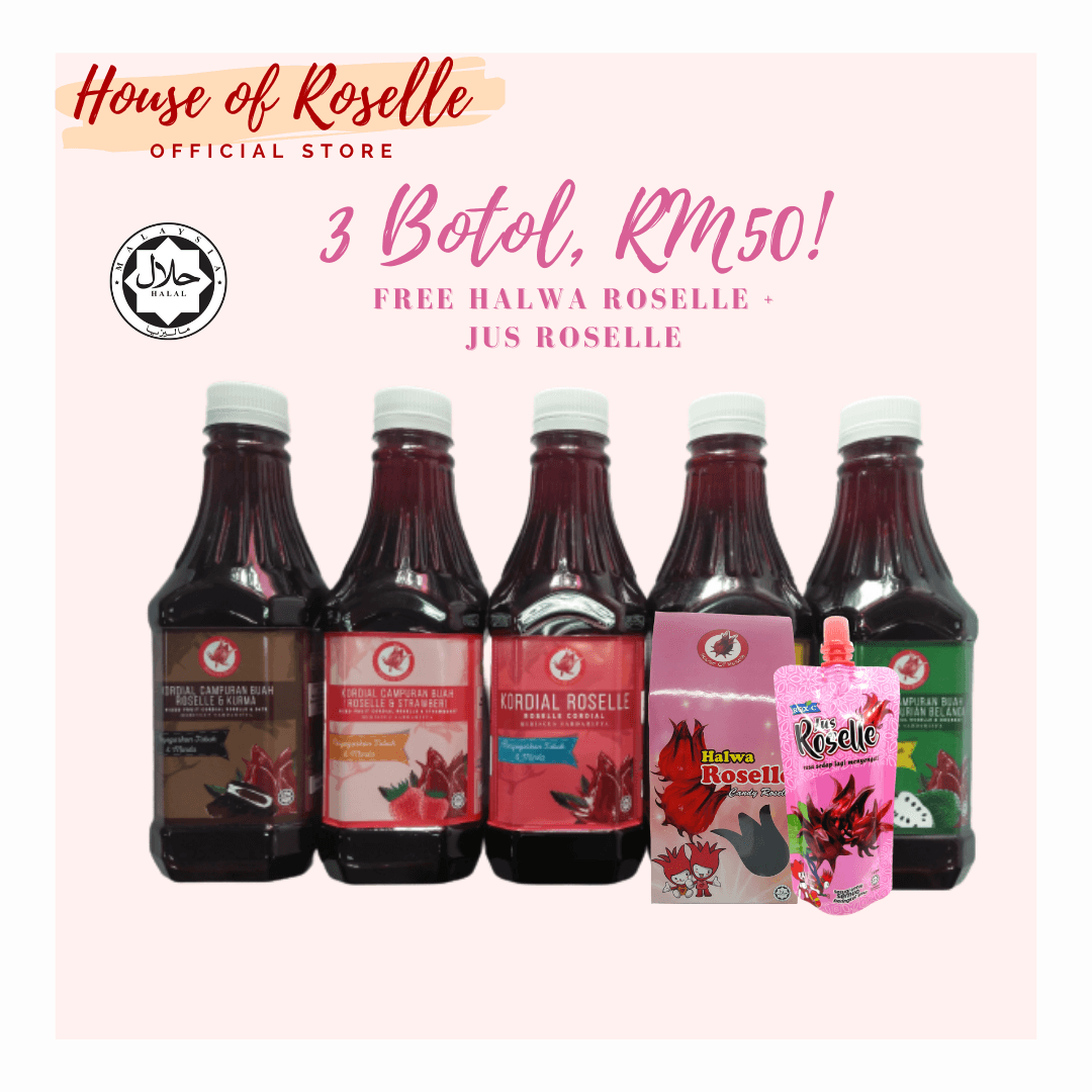 Promosi Hebat!!! Kombo Kordial Roselle 1 liter x 3 btl free 2 gift - Image 1