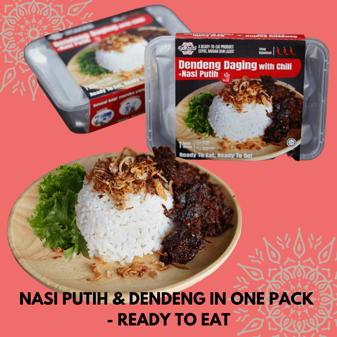 Dendeng Daging Xtra Cili with White Rice - Image 1