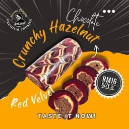 [PRE-ORDER] Kek Tapak Kuda - Red Velvet Chocolate Crunchy Small - Thumbnail 1