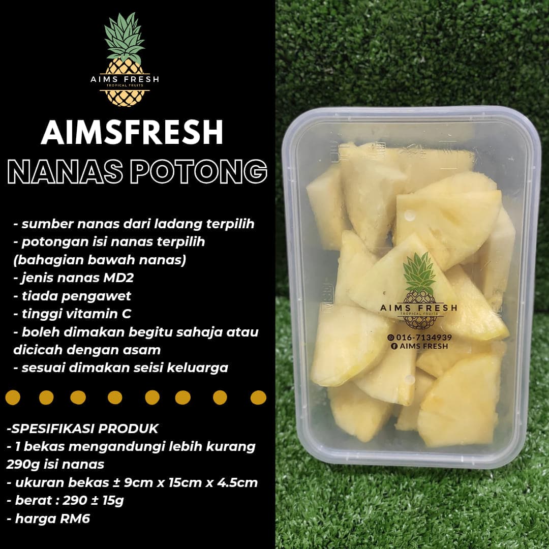 Kombo 3  Bekas Fresh Nanas MD2 Potong - Image 1
