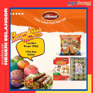 Promo - Roti Plain Set Mini Burger Lada Hitam & Sate Kebab Beriani