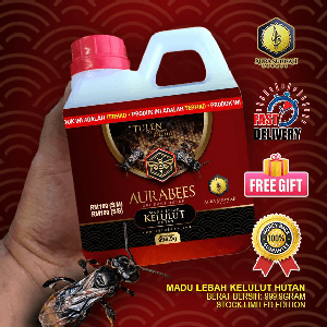 QUEEN's Pack MADU LEBAH KELULUT LIAR HUTAN 1Kg Percuma TSHIRT AuraBees Limited edition Bernilai Rm69