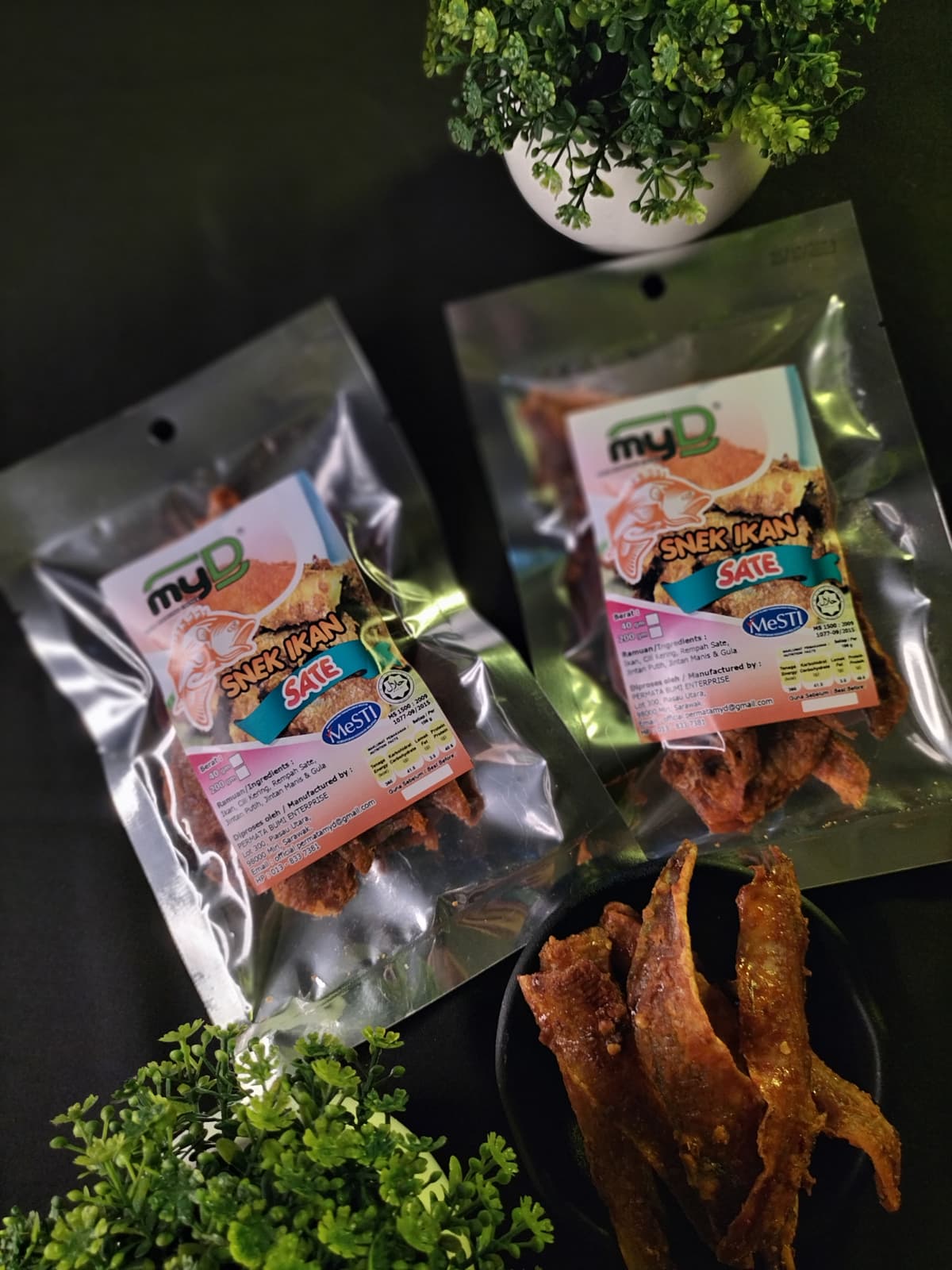 SNEK SATE IKAN GUNTING 40GM X 10 PKT - Image 1