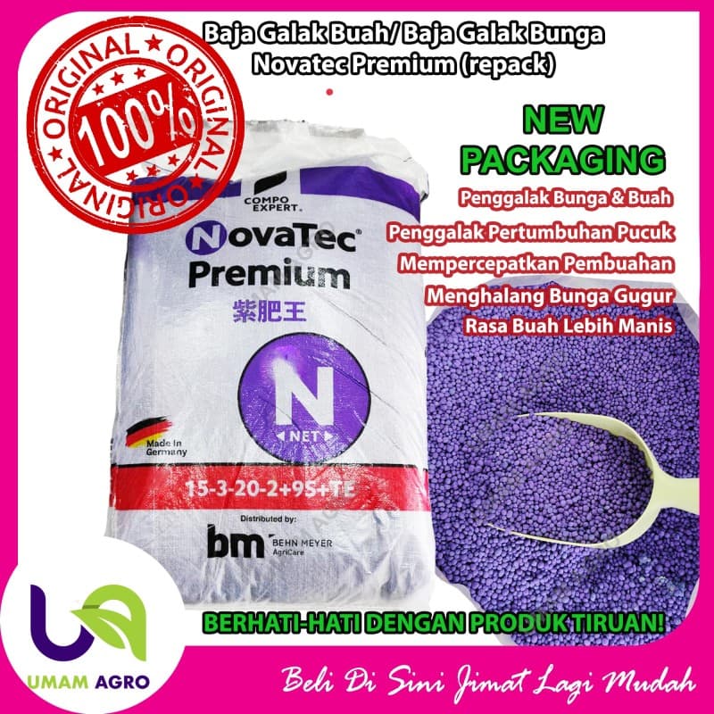 Baja Buah Dan Galak Bunga Baja Paksa Bunga Baja Paksa Buah (Novatec Premium 1kg) 15-3-20 (+2MgO+10S)+TE - Image 1