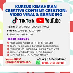 Kursus Creative Content Creation: Video Viral & Branding TikTok Shop & YouTube Channel Advanced for - Thumbnail 1