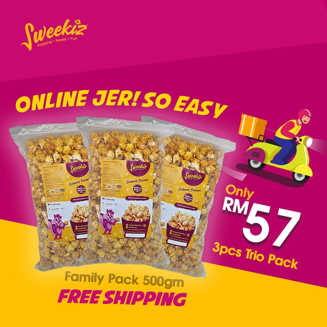 [3 PACK TRIO] 500GM CARAMEL POPCORN FAMILY - Image 1