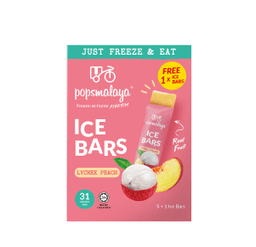 Pops Malaya Ice Bars Laici Peach (45ml x 5 Ice Bars) [Free 1 Ice Bars] - Thumbnail 1