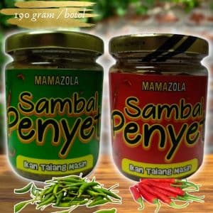 SAMBAL PENYET IKAN TALANG MASIN (KOMBO 2 BOTOL HIJAU DAN MERAH)
