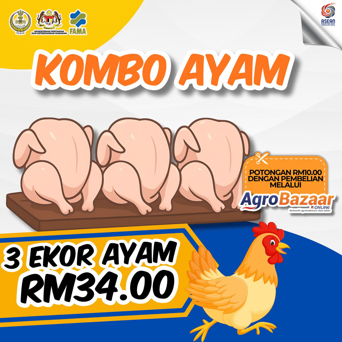 Kombo Ayam Standard 3 ekor RM24.00 sahaja dengan menggunakan baucer ABO - Image 1