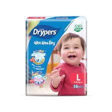 (PICKUP POINT) PAMPERS DRYPERS WEE WEE DRY L 58PCS 9-14KG