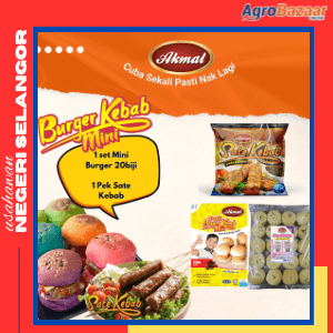 Promo - Roti Plain Set Mini Burger Pedas & Sate Kebab Lada Hitam