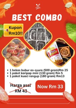 BEST COMBO / 1 bekas bubur as-syura (500 gram) / 1 paket karipap mini (130 gram) / 1 paket kuaci rangup (180 gram) - Thumbnail 2