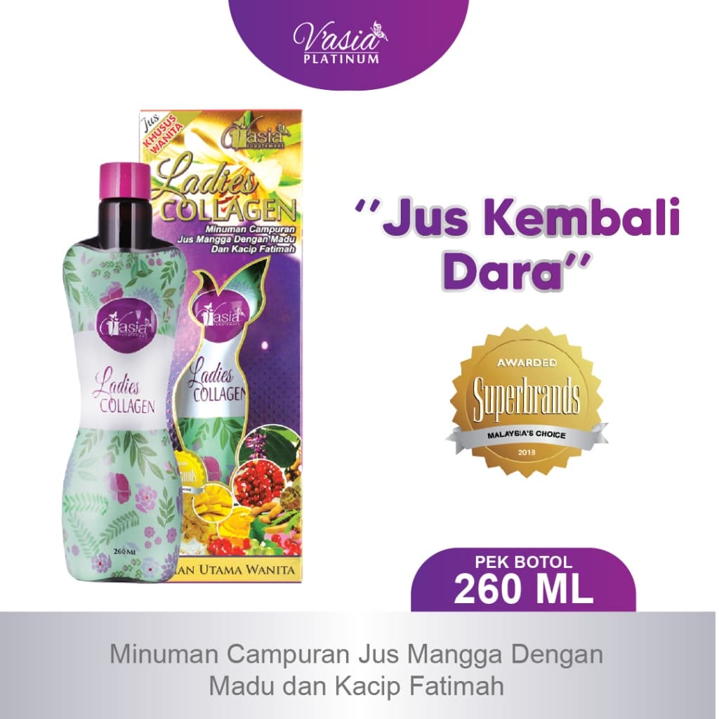 VASIA Ladies Collagen Bottle -Jus Jamu Moden, Kembali Dara - Image 1