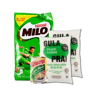 KOMBO A (MILO 1KG + GULA PASIR 2KG + SUSU PEKAT) - Image 1