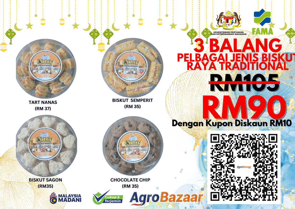 Promosi Semarak Syawal  - Kombo 3 Bekas Biskut Raya Kahfy - Image 1