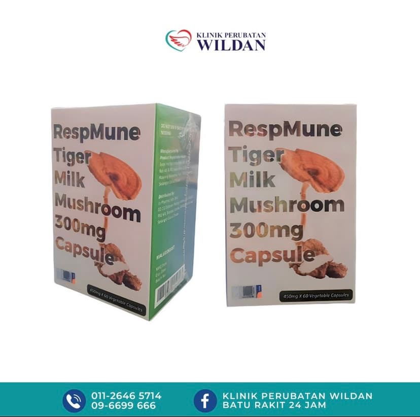 Respmune Tiger Milk Mushroom 300mg capsule - Image 1