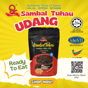[ QueYun Sambal Tuhau Udang 200 g ] Muslim Produk Keluaran QueYun Brand original resepi dari Sabah