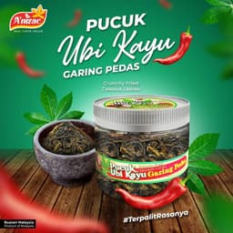 PUCUK UBI KAYU GARING PEDAS A'NIZAC 400G - Thumbnail 1