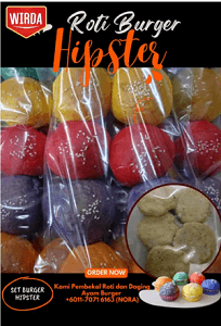 Set Burger Hipster ( 10 biji Roti dan Daging Ayam)