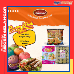 Promo - Roti Plain Set Mini Burger Ori & Sate Kebab Lada Hitam - Image 1