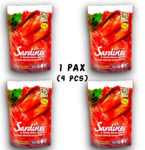 (4 PCS) (MINI PACK) SARDIN DALAM SOS TOMATO DENGAN CILI (230g) - Image 1