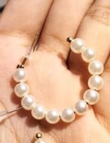 PEARL HOOP EARRINGS - Image 1