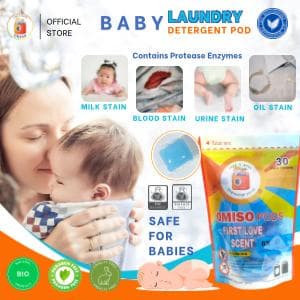 OMISO BABY ENZYMES 8-IN-1 Biodegradable Laundry Detergent Pod 10gx30pods Safe For Baby Laundry Liquid Wash Capsules Pods