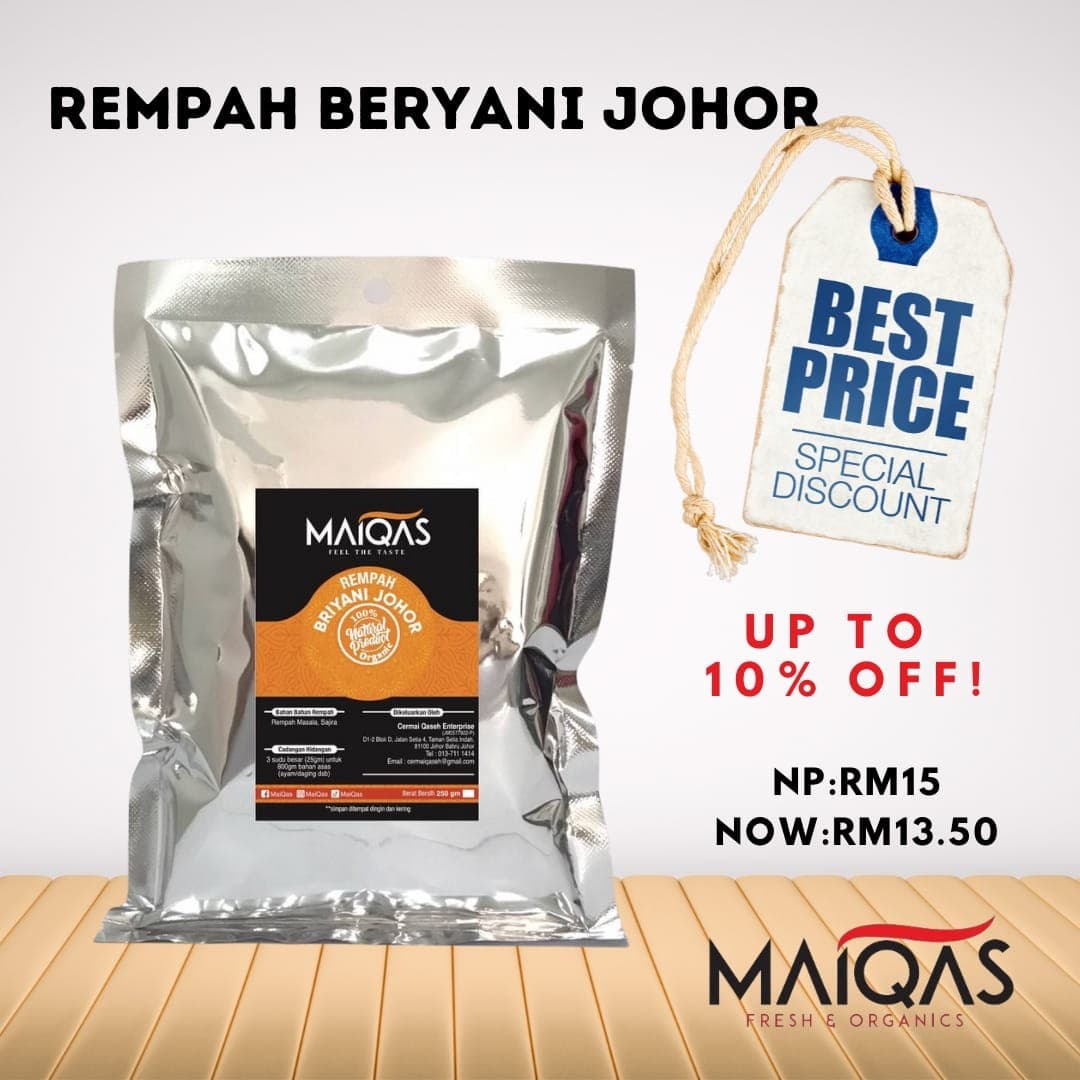 Serbuk Rempah Beryani Johor MaiQas 250g