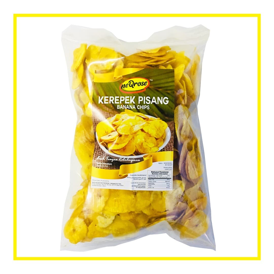 300g Kerepek Pisang Tanduk Asli Original Homemade Halal Produk Muslim Murah Sedap dan Rangup Produk IKS NEQROSE - Image 1
