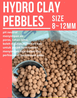 hydro clay pebbles, leca, size 8~12mm (1kg) - Thumbnail 1