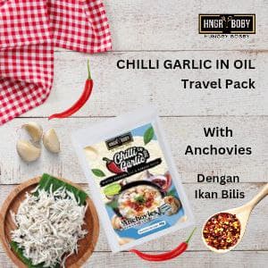 TRAVEL PACK CHILLI GARLIC OIL With Anchovies ( Ikan Bilis)