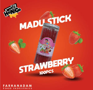 Madu Stik Strawbery 100 Stik per Balang - Image 1