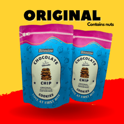 ORIGINAL FLAVOUR: PREMIUM QUALITY CHOCOLATE CHIP COOKIES: BITESIZE: 150G ZIPLOCK POUCH: BY NONREKA - Thumbnail 2