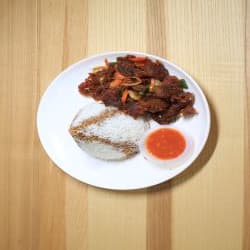 nasi putih daging goreng kunyit - Image 1