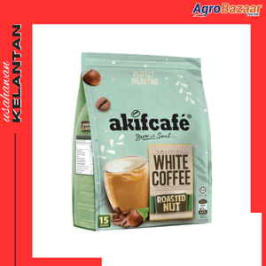 Akifcafe 3 in 1 White Coffee Roasted Nut ( Hazelnut ) (30g X 15 stick) - Image 1