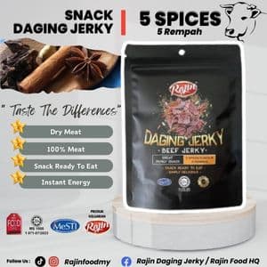 HALAL! SNEK DAGING JERKY (50GM) - 5 SPICES/5 REMPAH - Image 1