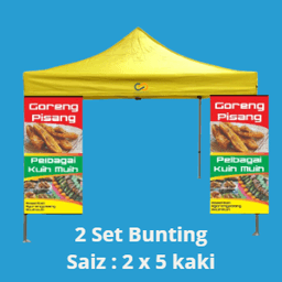 2 Set Bunting Pelaris Bisnes Size 5 x 2 kaki - Thumbnail 1