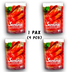 (4 PCS) SARDIN DALAM SOS TOMATO DENGAN CILI (425g)