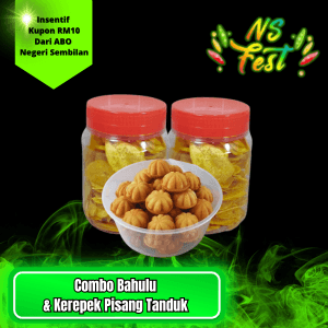 Combo Kuih Bahulu Dan Kerepek Pisang Tanduk - Image 1