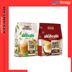 Akifcafe 3 in 1 Combo Mix Teh Tarik & White Coffee mocha/classic/roasted Nuts 2 PCS (30g X 15 stick)