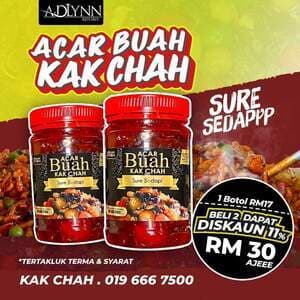 COMBO 2 BOTOL ACAR BUAH KAK CHAH - Image 1