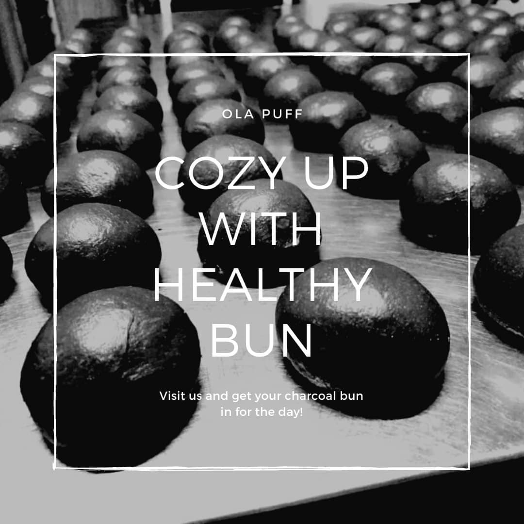 roti burger hitam olapuff