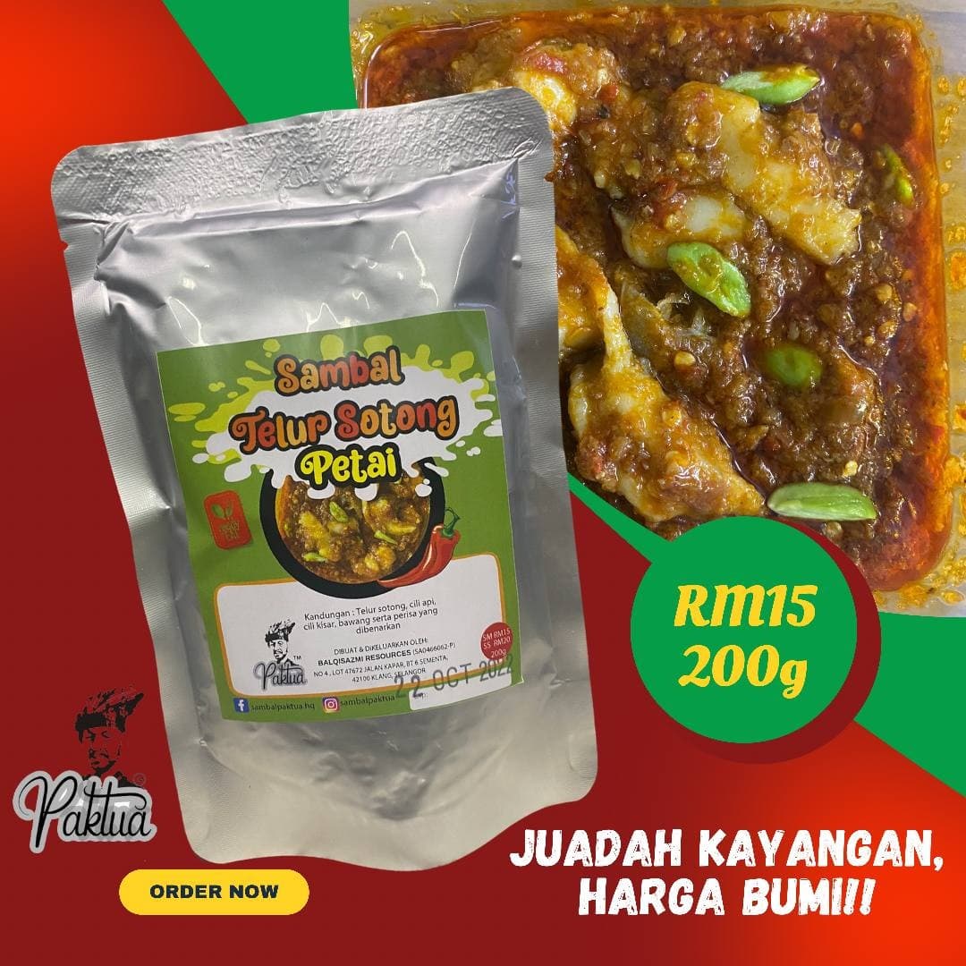 [Ready Stock]Sambal Telor Sotong + Petai 200gram