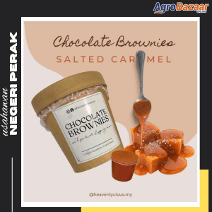 Heavenlycious.my Brownies in Tub with Dipping Sauce - Salted Caramel - Image 1